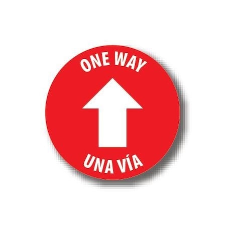 Ergomat 24in CIRCLE SIGNS One Way - Bilingual English/Spanish DSV-SIGN 576 #3847 -UEN